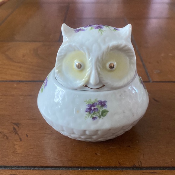 Lefton Other - Lefton Shiny Glazed Owl container.  Hand painted marked 1958 China Vintage